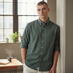 J. CREW Men's EUC Slim Untucked Flex Washed Gingham Button Down Shirt | Size M